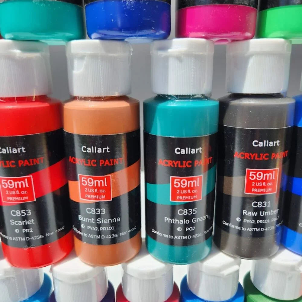 NEW 22 Bottles Caliart Acrylic Paint Bundle Set Colors Art Craft Paints Painting